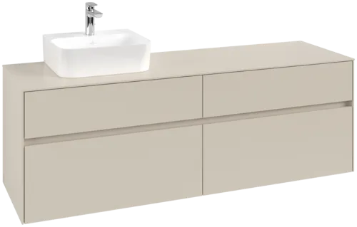 Picture of VILLEROY BOCH Collaro Vanity unit, with lighting, 4 pull-out compartments, 1600 x 548 x 500 mm, Cashmere Grey / Cashmere Grey #C105B0VN