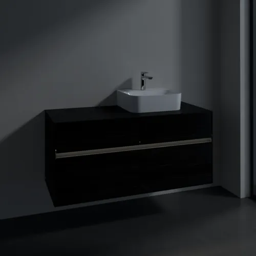 Bild von VILLEROY BOCH Collaro Waschbeckenunterschrank, mit Beleuchtung, 4 Auszüge, 1200 x 548 x 500 mm, Black Oak / Black Oak #C099B0AB