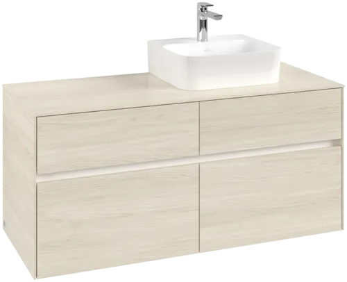 Picture of VILLEROY BOCH Collaro Vanity unit, with lighting, 4 pull-out compartments, 1200 x 548 x 500 mm, White Oak / White Oak #C099B0AA