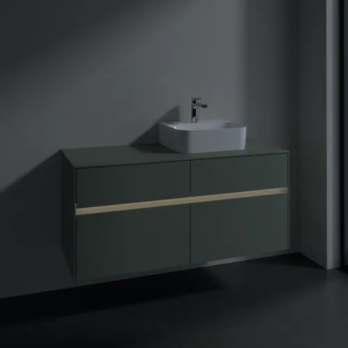 Bild von VILLEROY BOCH Collaro Waschbeckenunterschrank, mit Beleuchtung, 4 Auszüge, 1200 x 548 x 500 mm, Soft Green / Soft Green #C099B0AF