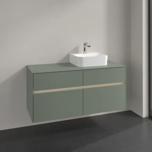 Bild von VILLEROY BOCH Collaro Waschbeckenunterschrank, mit Beleuchtung, 4 Auszüge, 1200 x 548 x 500 mm, Soft Green / Soft Green #C099B0AF