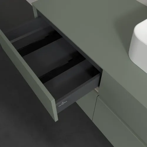Bild von VILLEROY BOCH Collaro Waschbeckenunterschrank, mit Beleuchtung, 4 Auszüge, 1200 x 548 x 500 mm, Soft Green / Soft Green #C099B0AF