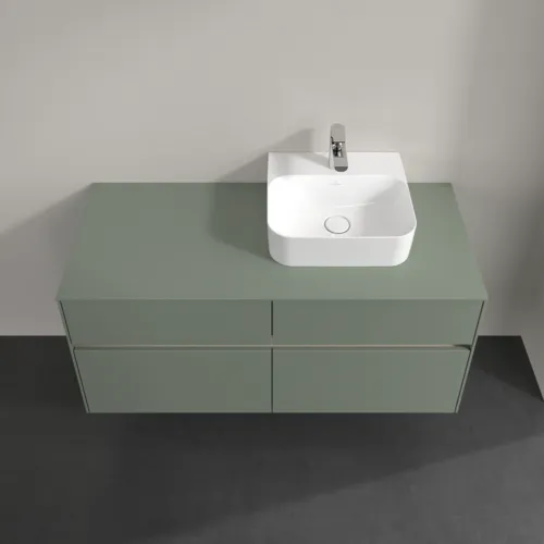 Bild von VILLEROY BOCH Collaro Waschbeckenunterschrank, mit Beleuchtung, 4 Auszüge, 1200 x 548 x 500 mm, Soft Green / Soft Green #C099B0AF