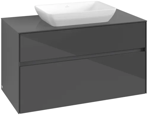 Obrázek VILLEROY BOCH Toaletní skříňka Collaro, 2 výsuvy, 1000 x 548 x 500 mm, lesklá šedá / lesklá šedá #C10900FP