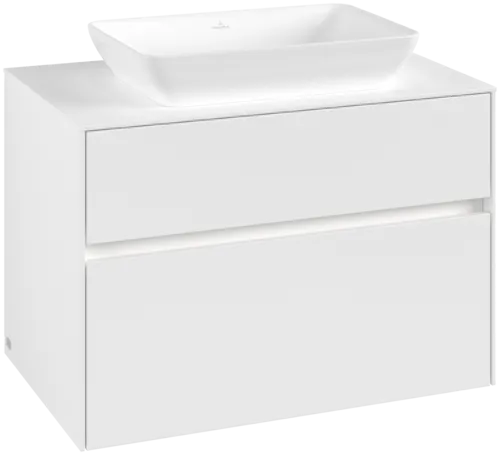 Obrázek VILLEROY BOCH Collaro toaletní skříňka, s osvětlením, 2 výsuvy, 800 x 548 x 500 mm, bílá matná / bílá matná #C108B0MS