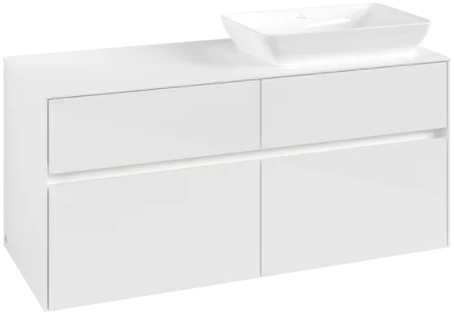 Obrázek VILLEROY BOCH Collaro toaletní skříňka, s osvětlením, 4 výsuvy, 1200 x 548 x 500 mm, lesklá bílá / lesklá bílá #C114B0DH