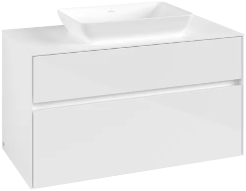 Obrázek VILLEROY BOCH Umyvadlová skříňka Collaro, 2 zásuvky, 1000 x 548 x 500 mm, lesklá bílá / lesklá bílá #C10900DH