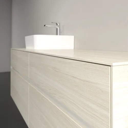 VILLEROY BOCH Collaro Waschbeckenunterschrank, mit Beleuchtung, 4 Auszüge, 1600 x 548 x 500 mm, White Oak / White Oak #C105B0AA, Bild 6