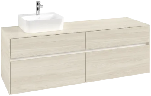 Зображення з  VILLEROY BOCH Collaro Vanity unit, with lighting, 4 pull-out compartments, 1600 x 548 x 500 mm, White Oak / White Oak #C105B0AA