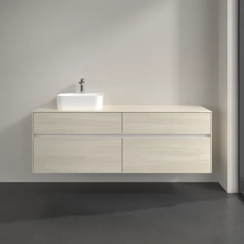 VILLEROY BOCH Collaro Waschbeckenunterschrank, mit Beleuchtung, 4 Auszüge, 1600 x 548 x 500 mm, White Oak / White Oak #C105B0AA, Bild 3