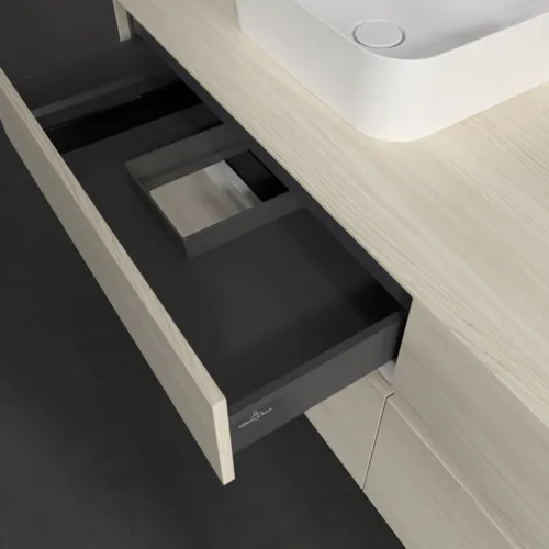 VILLEROY BOCH Collaro Waschbeckenunterschrank, mit Beleuchtung, 4 Auszüge, 1600 x 548 x 500 mm, White Oak / White Oak #C105B0AA, Bild 8