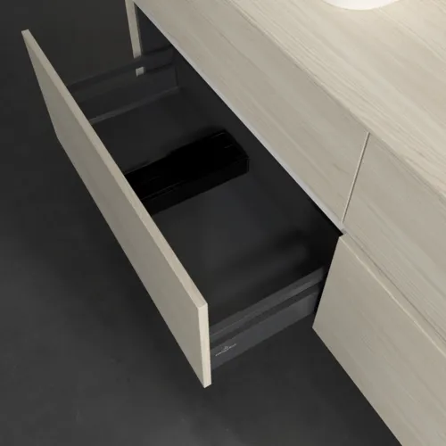 VILLEROY BOCH Collaro Waschbeckenunterschrank, mit Beleuchtung, 4 Auszüge, 1600 x 548 x 500 mm, White Oak / White Oak #C105B0AA, Bild 7