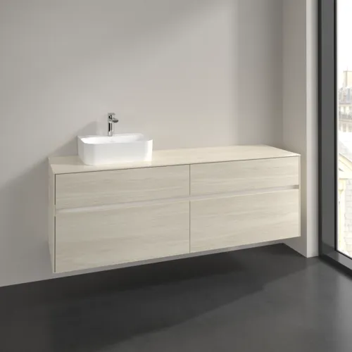 VILLEROY BOCH Collaro Waschbeckenunterschrank, mit Beleuchtung, 4 Auszüge, 1600 x 548 x 500 mm, White Oak / White Oak #C105B0AA, Bild 2