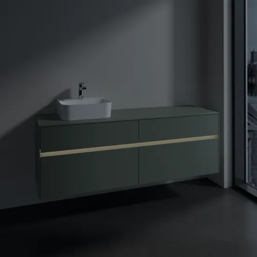 Bild von VILLEROY BOCH Collaro Waschbeckenunterschrank, mit Beleuchtung, 4 Auszüge, 1600 x 548 x 500 mm, Soft Green / Soft Green #C105B0AF