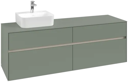 Obrázek VILLEROY BOCH Toaletní skříňka Collaro, s osvětlením, 4 výsuvy, 1600 x 548 x 500 mm, Soft Green / Soft Green #C105B0AF
