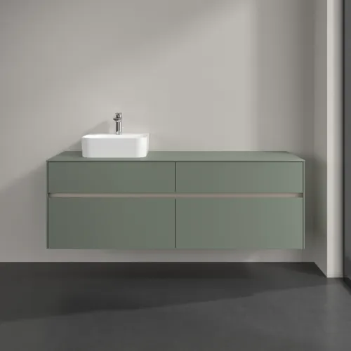 Bild von VILLEROY BOCH Collaro Waschbeckenunterschrank, mit Beleuchtung, 4 Auszüge, 1600 x 548 x 500 mm, Soft Green / Soft Green #C105B0AF