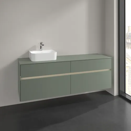 Bild von VILLEROY BOCH Collaro Waschbeckenunterschrank, mit Beleuchtung, 4 Auszüge, 1600 x 548 x 500 mm, Soft Green / Soft Green #C105B0AF