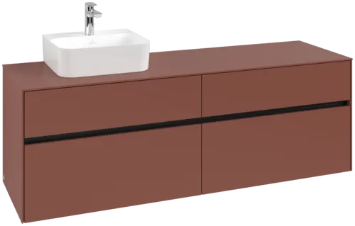 Picture of VILLEROY BOCH Collaro Vanity unit, with lighting, 4 pull-out compartments, 1600 x 548 x 500 mm, Wine Red / Wine Red #C105B0AH