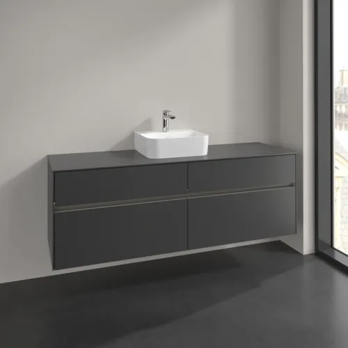 Bild von VILLEROY BOCH Collaro Waschbeckenunterschrank, mit Beleuchtung, 4 Auszüge, 1600 x 548 x 500 mm, Graphite / Graphite #C104B0VR