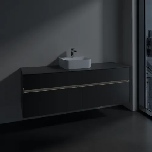 Bild von VILLEROY BOCH Collaro Waschbeckenunterschrank, mit Beleuchtung, 4 Auszüge, 1600 x 548 x 500 mm, Graphite / Graphite #C104B0VR