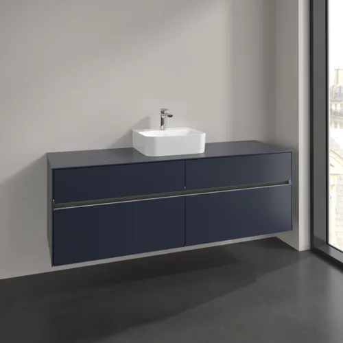 Bild von VILLEROY BOCH Collaro Waschbeckenunterschrank, mit Beleuchtung, 4 Auszüge, 1600 x 548 x 500 mm, Marine Blue / Marine Blue #C104B0VQ