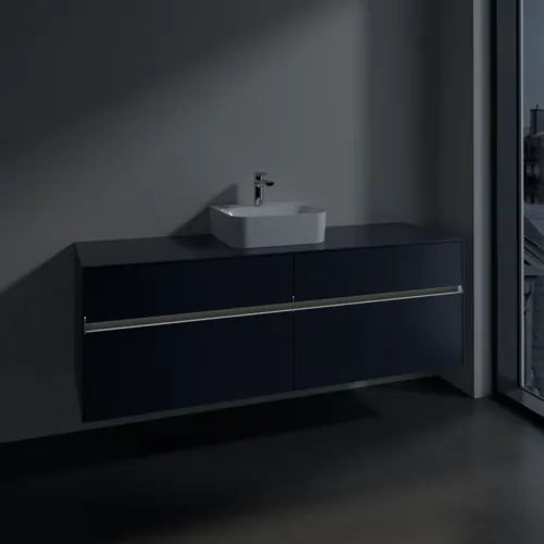 Bild von VILLEROY BOCH Collaro Waschbeckenunterschrank, mit Beleuchtung, 4 Auszüge, 1600 x 548 x 500 mm, Marine Blue / Marine Blue #C104B0VQ