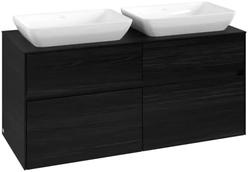 Obrázek VILLEROY BOCH Toaletní skříňka Collaro, 4 výsuvy, 1200 x 548 x 500 mm, černý dub / černý dub #C11500AB