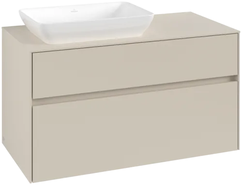 Picture of VILLEROY BOCH Collaro Vanity unit, with lighting, 2 pull-out compartments, 1000 x 548 x 500 mm, Cashmere Grey / Cashmere Grey #C110B0VN
