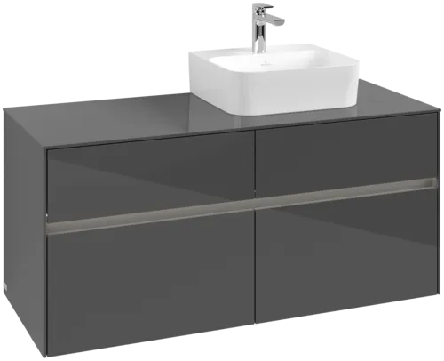 Obrázek VILLEROY BOCH Collaro toaletní skříňka, s osvětlením, 4 výsuvy, 1200 x 548 x 500 mm, lesklá šedá / lesklá šedá #C099B0FP