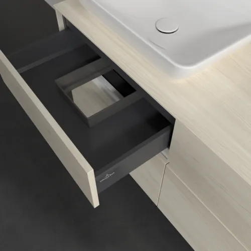 Bild von VILLEROY BOCH Collaro Waschbeckenunterschrank, mit Beleuchtung, 4 Auszüge, 1200 x 548 x 500 mm, White Oak / White Oak #C113B0AA