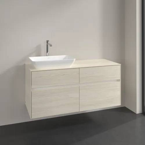 Bild von VILLEROY BOCH Collaro Waschbeckenunterschrank, mit Beleuchtung, 4 Auszüge, 1200 x 548 x 500 mm, White Oak / White Oak #C113B0AA