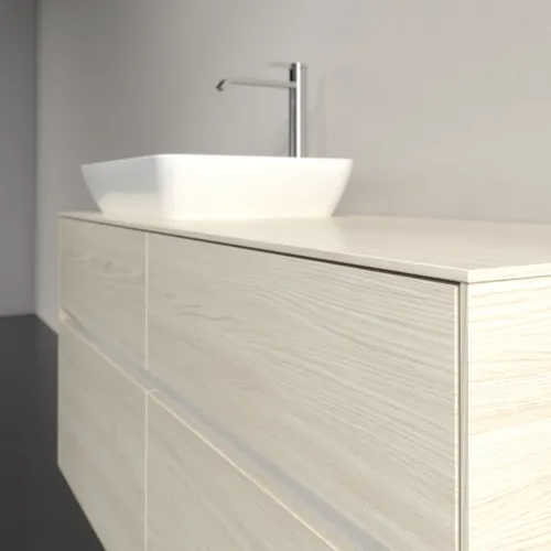 Bild von VILLEROY BOCH Collaro Waschbeckenunterschrank, mit Beleuchtung, 4 Auszüge, 1200 x 548 x 500 mm, White Oak / White Oak #C113B0AA
