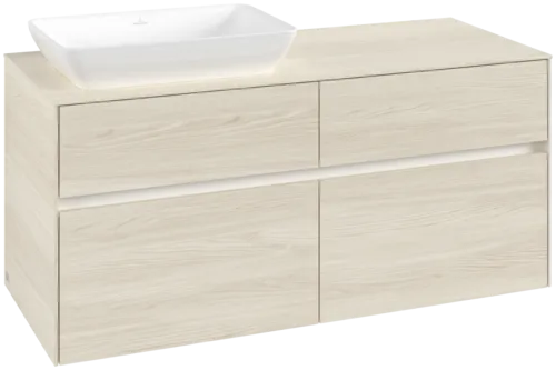 Зображення з  VILLEROY BOCH Collaro Vanity unit, with lighting, 4 pull-out compartments, 1200 x 548 x 500 mm, White Oak / White Oak #C113B0AA