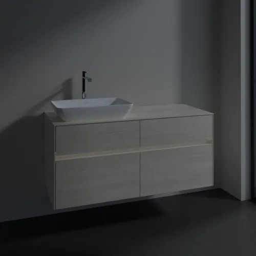 Bild von VILLEROY BOCH Collaro Waschbeckenunterschrank, mit Beleuchtung, 4 Auszüge, 1200 x 548 x 500 mm, White Oak / White Oak #C113B0AA
