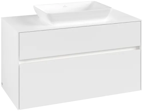 Obrázek VILLEROY BOCH Collaro toaletní skříňka, s osvětlením, 2 výsuvy, 1000 x 548 x 500 mm, bílá matná / bílá matná #C109B0MS