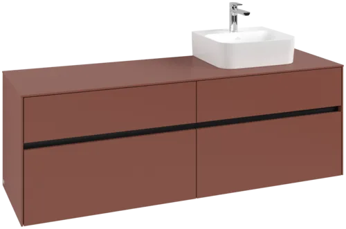 Picture of VILLEROY BOCH Collaro Vanity unit, with lighting, 4 pull-out compartments, 1600 x 548 x 500 mm, Wine Red / Wine Red #C106B0AH