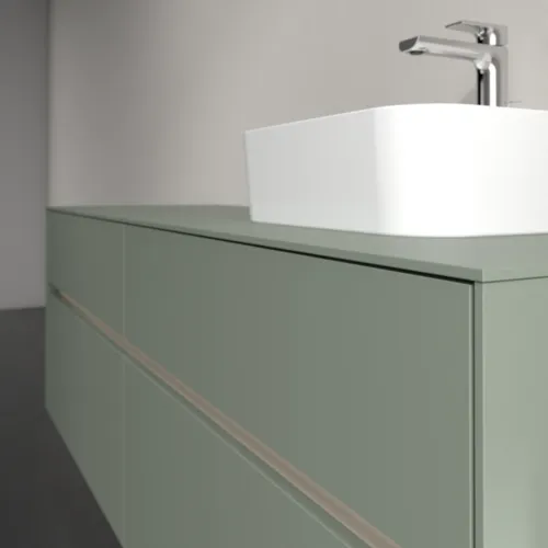 Bild von VILLEROY BOCH Collaro Waschbeckenunterschrank, mit Beleuchtung, 4 Auszüge, 1600 x 548 x 500 mm, Soft Green / Soft Green #C106B0AF