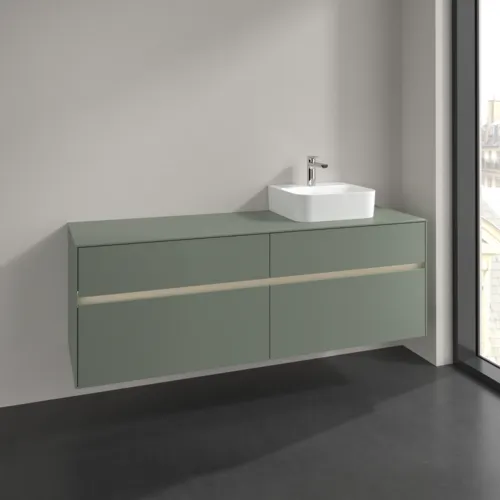 Bild von VILLEROY BOCH Collaro Waschbeckenunterschrank, mit Beleuchtung, 4 Auszüge, 1600 x 548 x 500 mm, Soft Green / Soft Green #C106B0AF