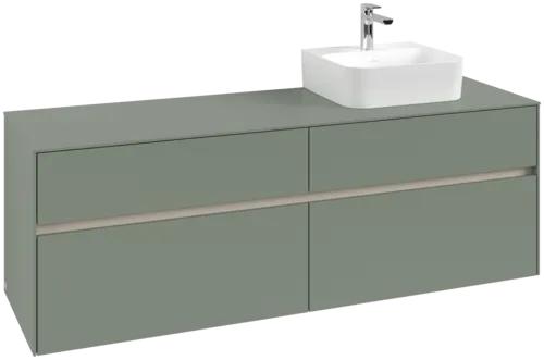 Obrázek VILLEROY BOCH Toaletní skříňka Collaro, s osvětlením, 4 výsuvy, 1600 x 548 x 500 mm, Soft Green / Soft Green #C106B0AF