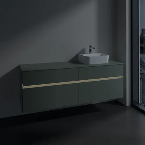 Bild von VILLEROY BOCH Collaro Waschbeckenunterschrank, mit Beleuchtung, 4 Auszüge, 1600 x 548 x 500 mm, Soft Green / Soft Green #C106B0AF