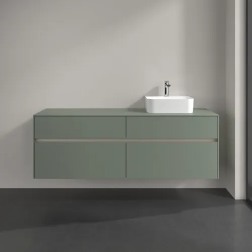 Bild von VILLEROY BOCH Collaro Waschbeckenunterschrank, mit Beleuchtung, 4 Auszüge, 1600 x 548 x 500 mm, Soft Green / Soft Green #C106B0AF