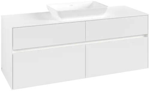 Picture of VILLEROY BOCH Collaro Vanity unit, with lighting, 4 pull-out compartments, 1400 x 548 x 500 mm, White Matt / White Matt #C116B0MS