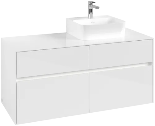 Obrázek VILLEROY BOCH Collaro toaletní skříňka, s osvětlením, 4 výsuvy, 1200 x 548 x 500 mm, lesklá bílá / lesklá bílá #C099B0DH