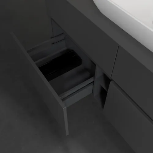 Bild von VILLEROY BOCH Collaro Waschbeckenunterschrank, 4 Auszüge, 1200 x 548 x 500 mm, Graphite / Graphite #C11200VR