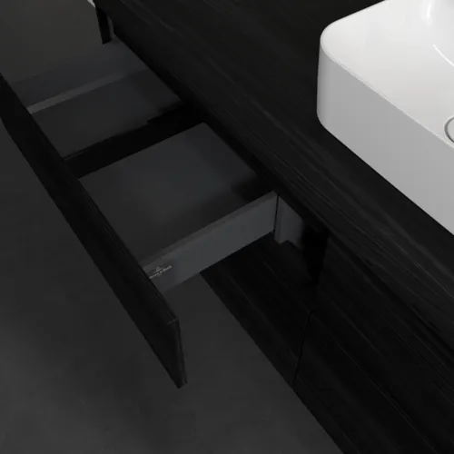 Picture of VILLEROY BOCH Collaro Vanity unit, 4 pull-out compartments, 1400 x 548 x 500 mm, Black Oak / Black Oak #C10000AB