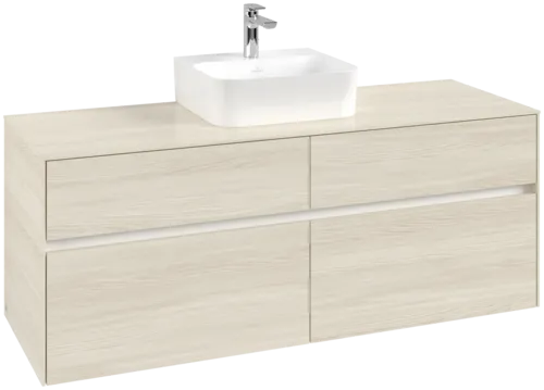 Obrázek VILLEROY BOCH Toaletní skříňka Collaro, 4 výsuvy, 1400 x 548 x 500 mm, bílý dub / bílý dub #C10000AA