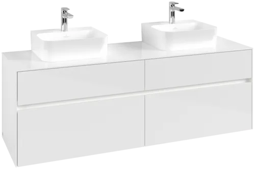 Obrázek VILLEROY BOCH Toaletní skříňka Collaro, s osvětlením, 4 výsuvy, 1600 x 548 x 500 mm, lesklá bílá / lesklá bílá #C107B0DH