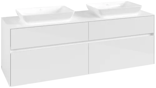 Picture of VILLEROY BOCH Collaro Vanity unit, 4 pull-out compartments, 1600 x 548 x 500 mm, Glossy White / Glossy White #C12300DH