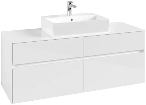 Obrázek VILLEROY BOCH Toaletní skříňka Collaro, 4 výsuvy, 1400 x 548 x 500 mm, lesklá bílá / lesklá bílá #C13100DH