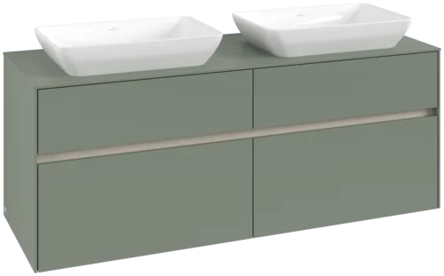 VILLEROY BOCH Collaro Vanity unit, with lighting, 4 pull-out compartments, 1400 x 548 x 500 mm, Soft Green / Soft Green #C119B0AF resmi